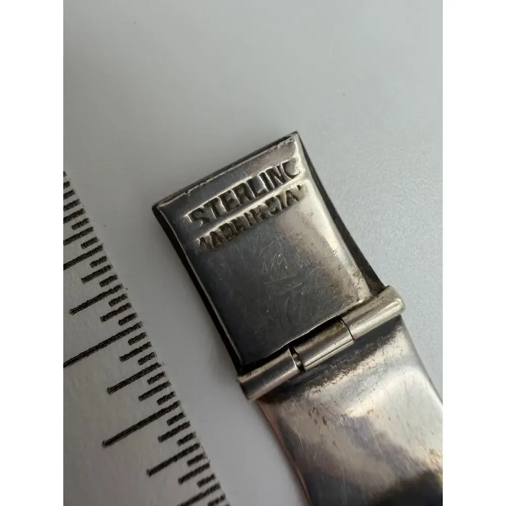Sterling Silver niello Siam Bracelet, 1940s- 1960's